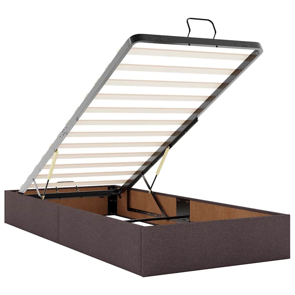 Okvir kreveta s madracima tamnosmeđi 180x200cm tkanine