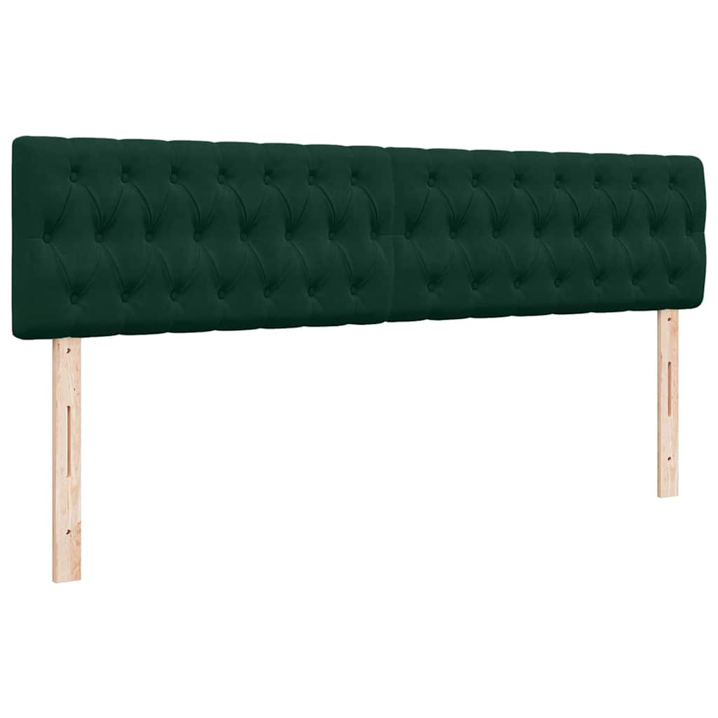 Okvir kreveta s madracima tamnozeleni 160x200cm baršunasti