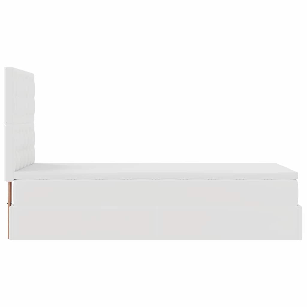 Otomanski krevet s madracem bijeli 80x200cm umjetna koža