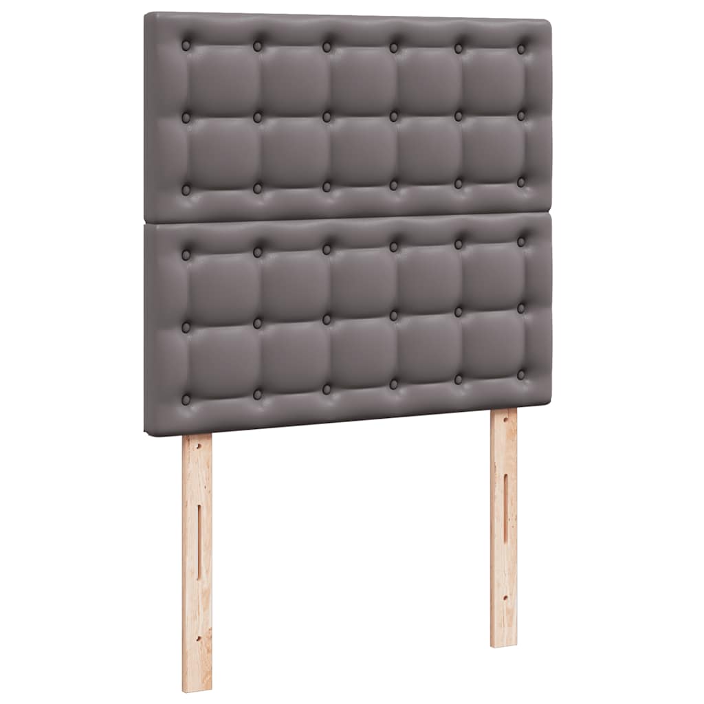 Otomanski krevet s madracem sivi 90x200 cm umjetna koža