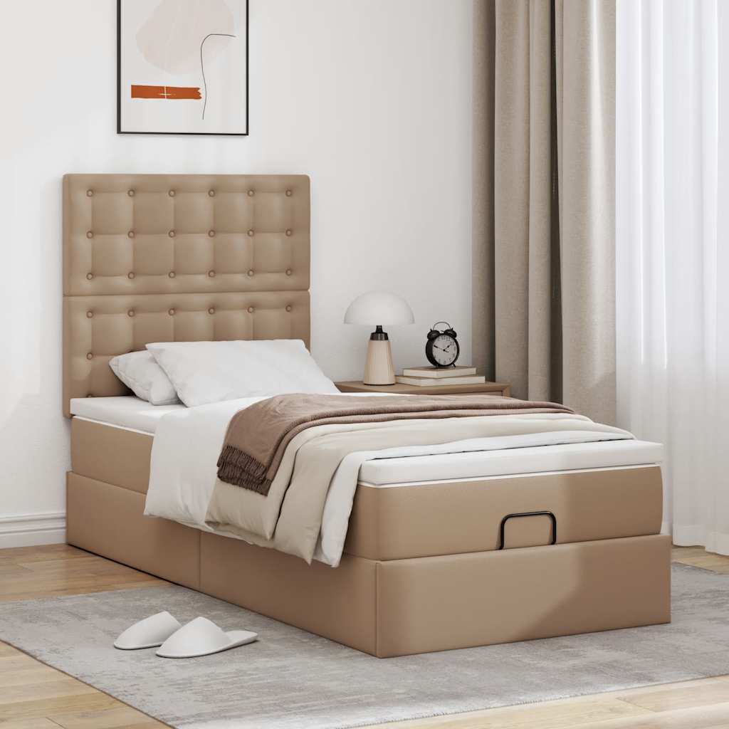 Otomanski krevet s madracem cappuccina 90x200cm umjetna koža
