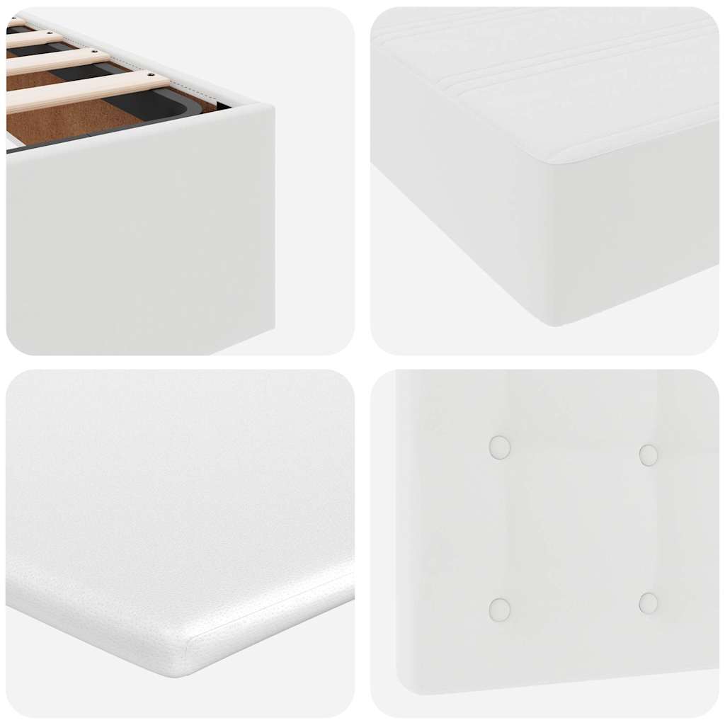 Otomanski krevet s madracem bijeli 100x200 cm umjetna koža