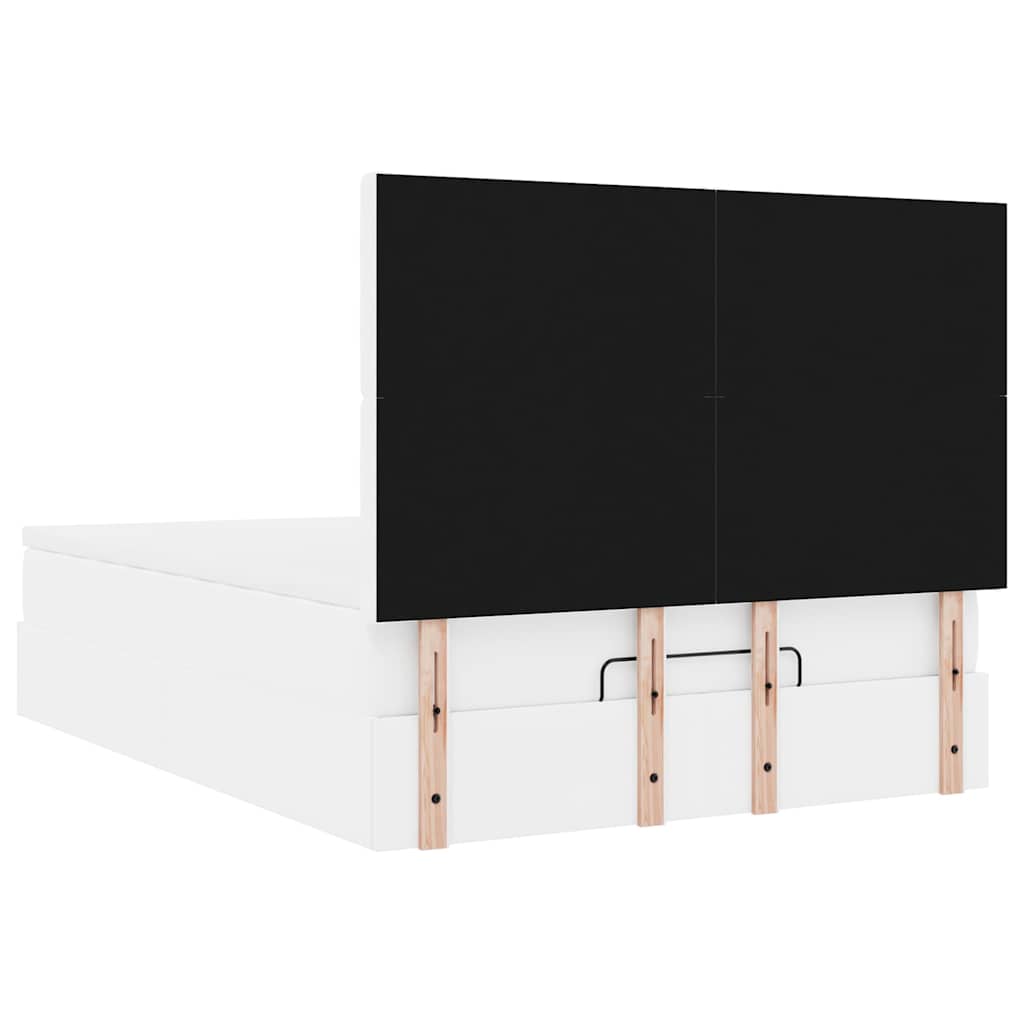 Otomanski okvir kreveta s madraca bijela 140x200cm umjetna koža