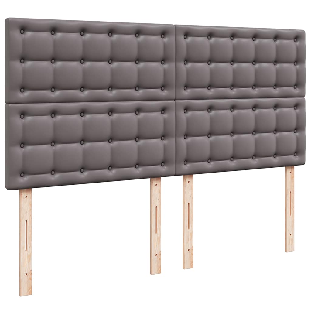Otomanski okvir kreveta s madracima sivi 200x200cm umjetna koža