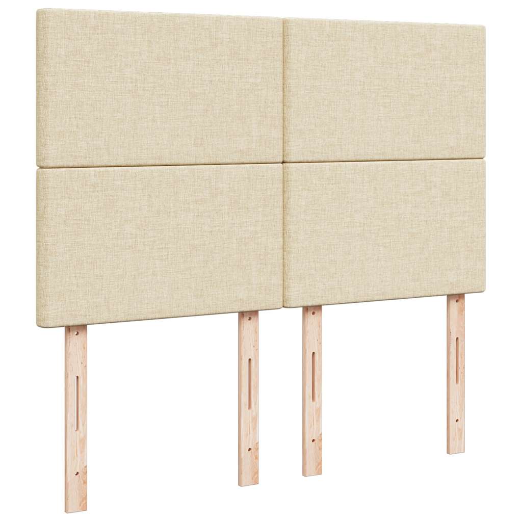 Otomanski krevet s madracem krem 140x200 cm tkanine