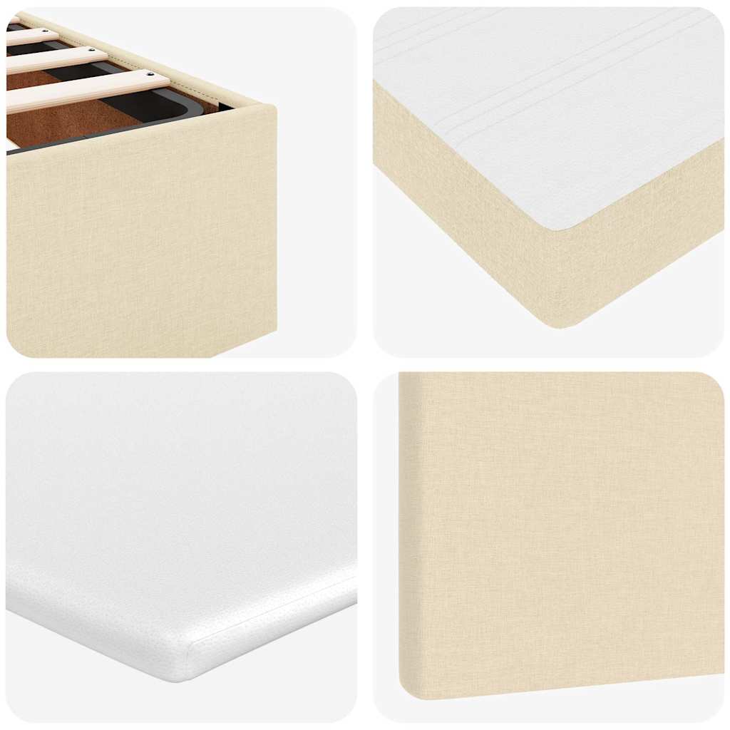 Otomanski krevet s madracem krem 180x200cm od tkanine