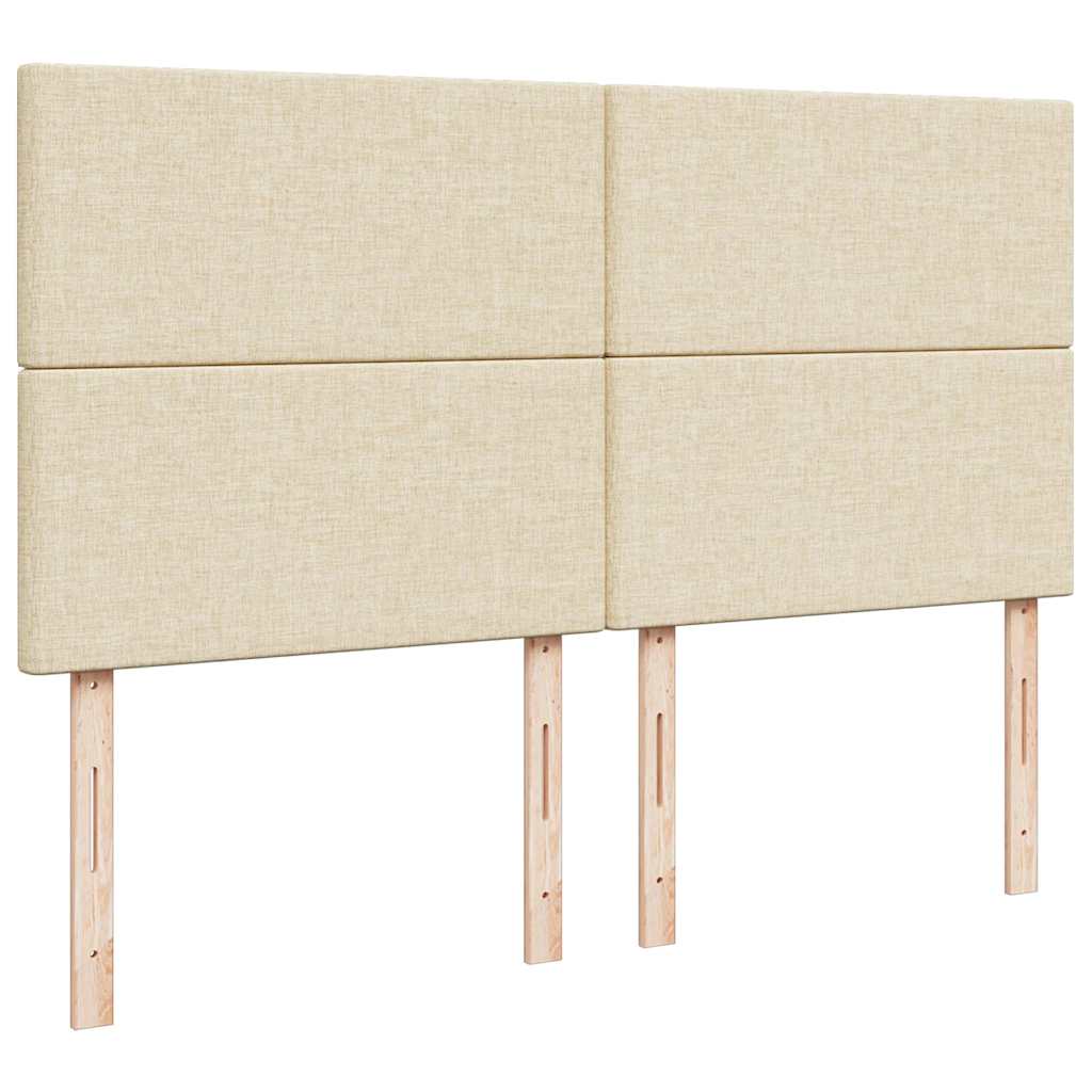 Otomanski okvir kreveta s madracima krem 200x200cm od tkanine