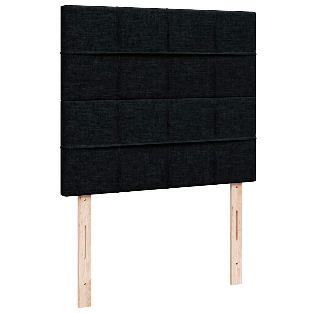 Otomanski krevet s madracem crni 120x200 cm tkanine