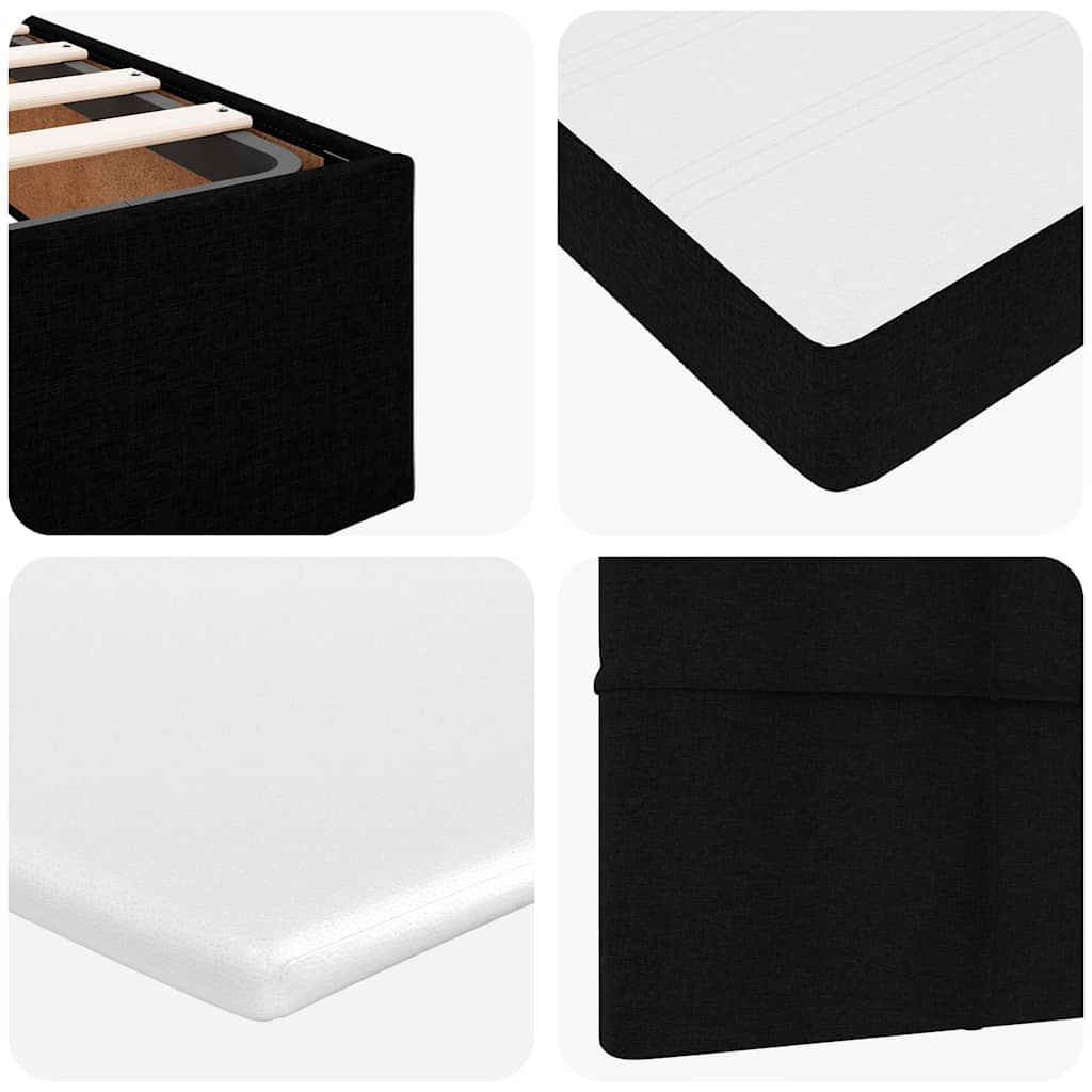 Otomanski krevet s madracem crni 140x200 cm tkanine