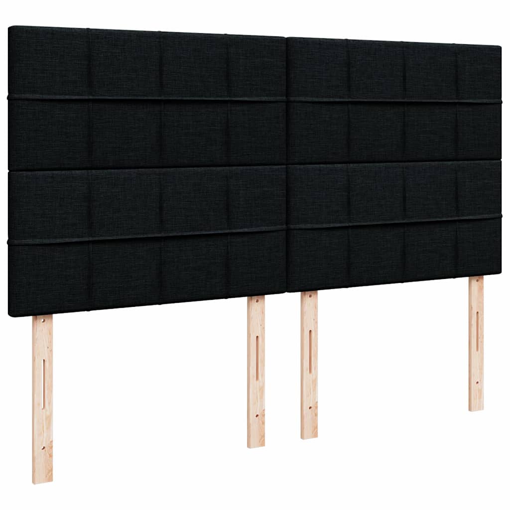 Otomanski krevet s madracem crni 160x200cm od tkanine
