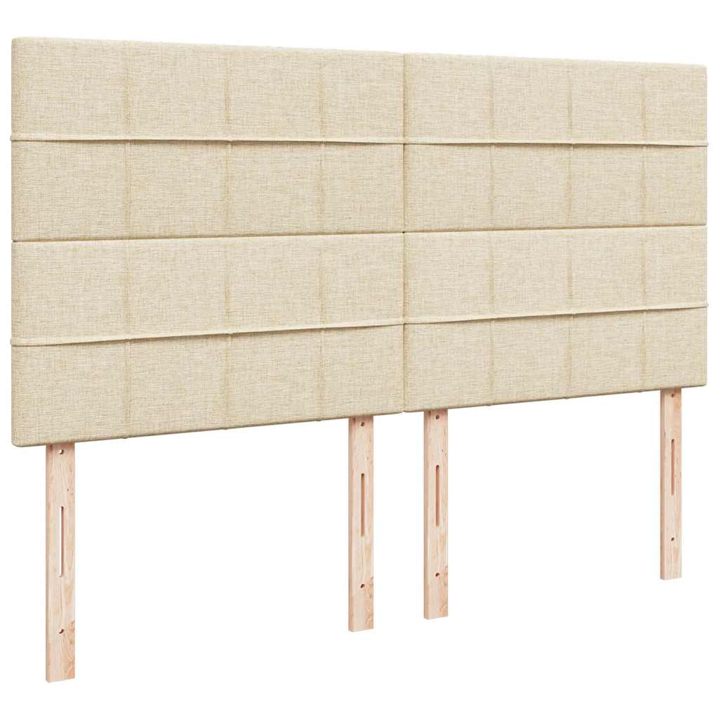 Otomanski okvir kreveta s madracima krem 200x200cm od tkanine