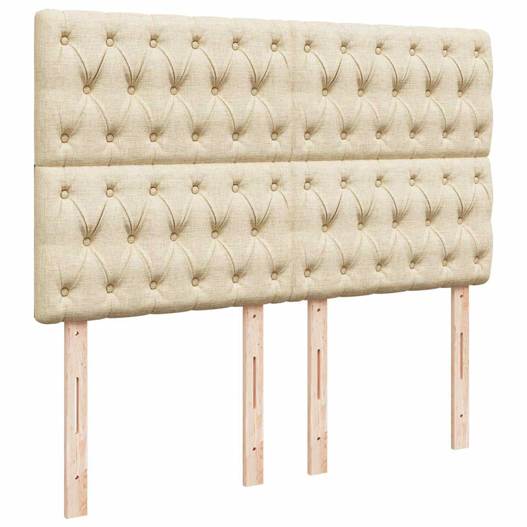 Otomanski krevet s madracem krem 140x190cm od tkanine