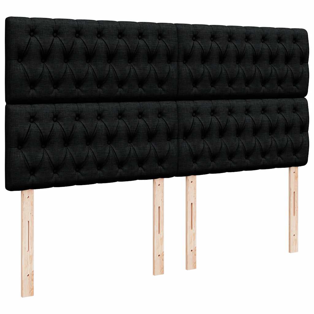 Otomanski krevet s madracem crni 160x200cm od tkanine