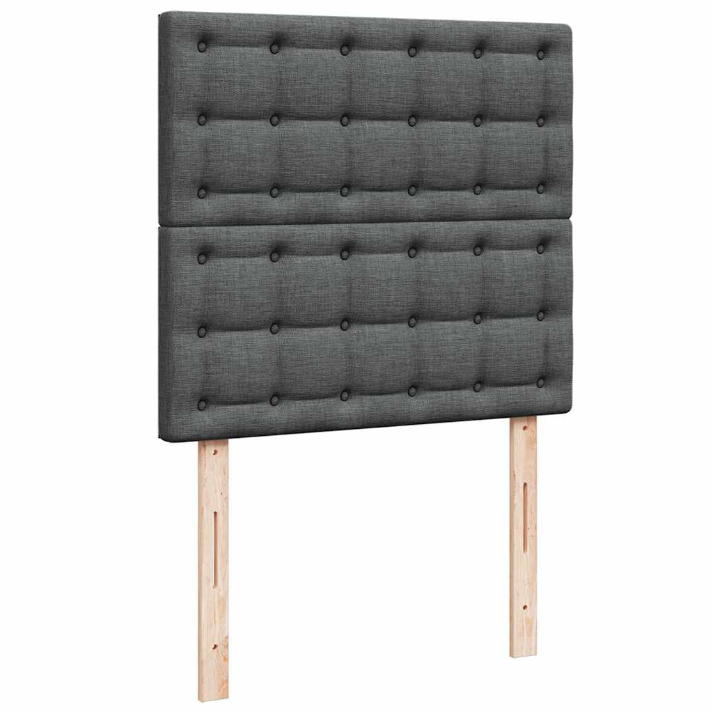 Otomanski krevet s madracem tamnosivi 90x200 cm tkanine