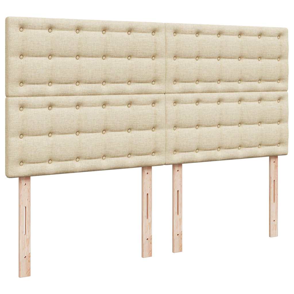 Otomanski krevet s madracem krem 180x200cm od tkanine