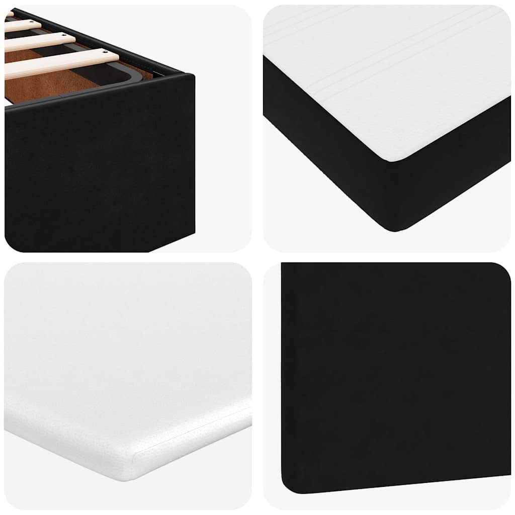 Otomanski okvir kreveta s madracima crni 80x200cm baršunasti