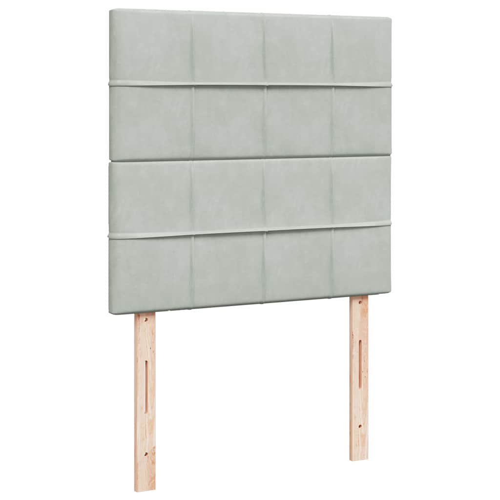 Okvir za krevet s madracima svjetlosivi 80x200 cm baršunasti