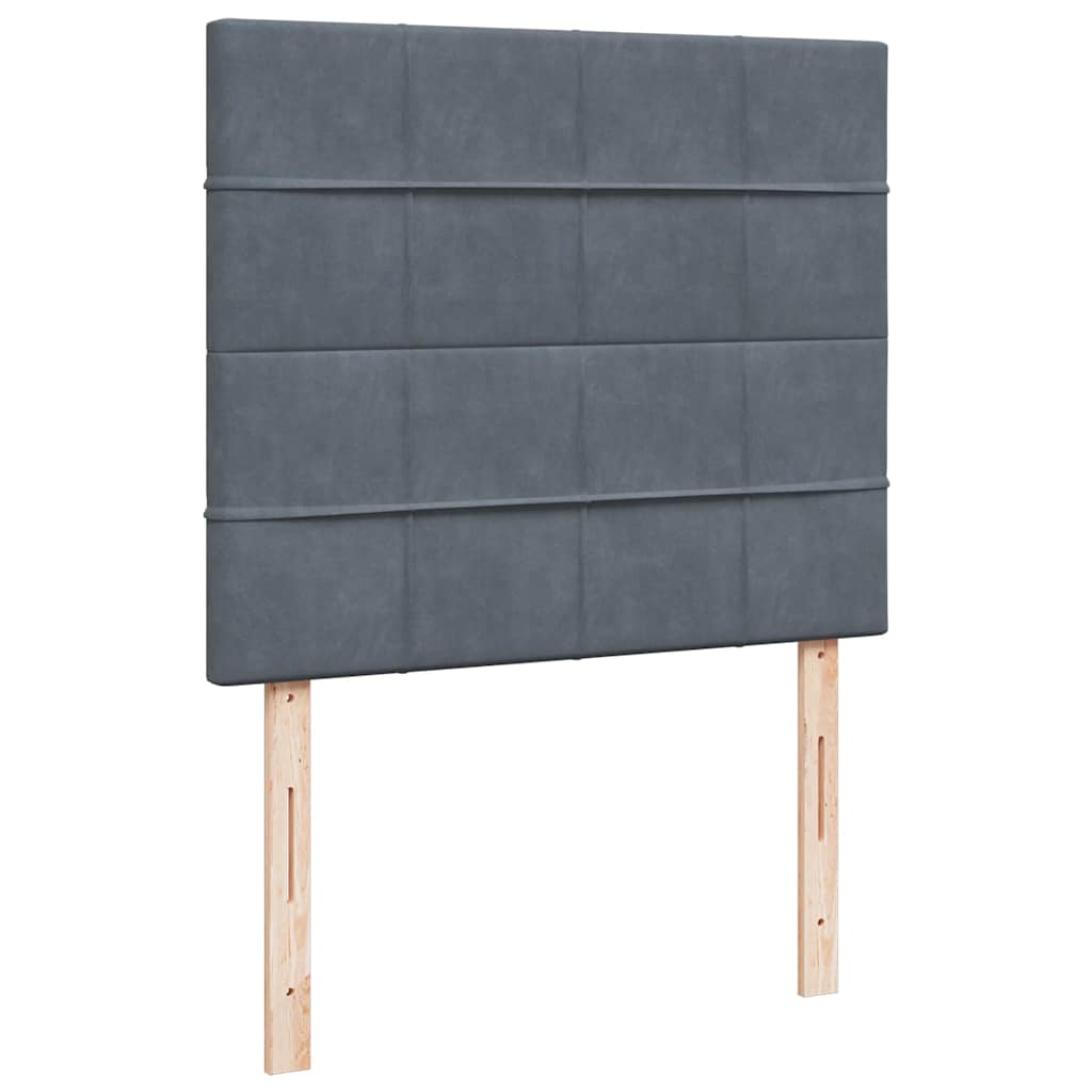 Okvir za krevet s madracima tamnosivi 120x190 cm baršunasti