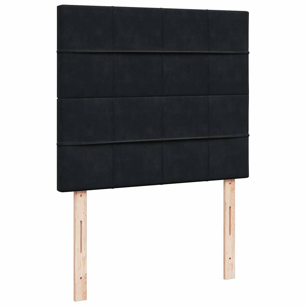 Otomanski okvir kreveta s madracima crni 120x190 cm baršunasti