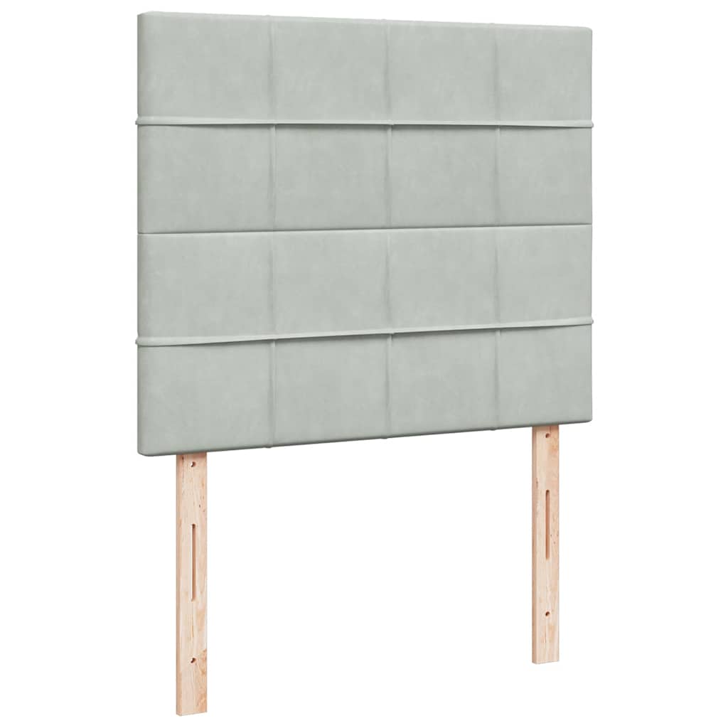 Okvir kreveta s madracima svijetlosivi 120x200cm baršunasti