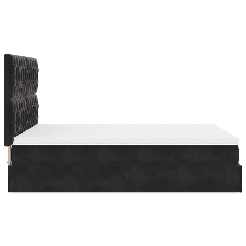Ottoman krevet s madracima crni 140x200 cm baršun