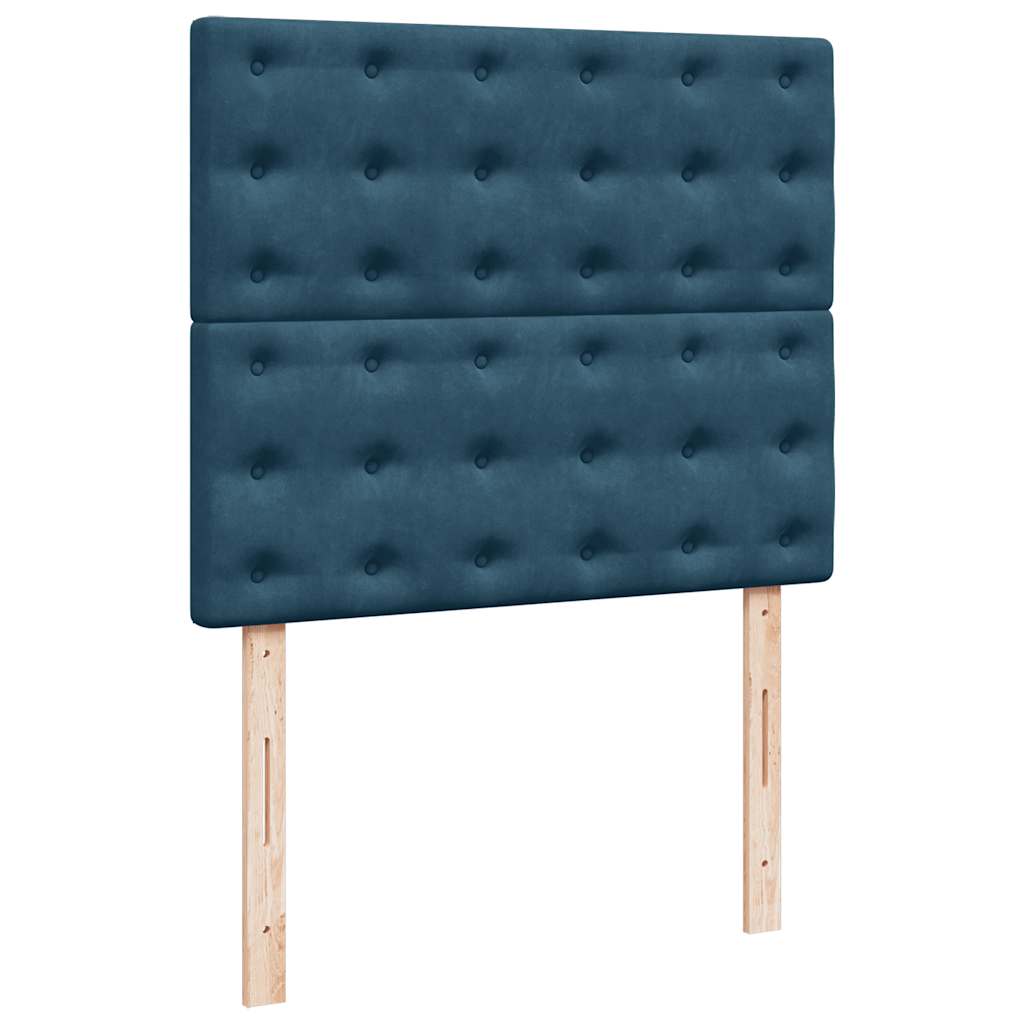 Okvir kreveta s madracima tamnoplavi 120x200 cm baršunasti