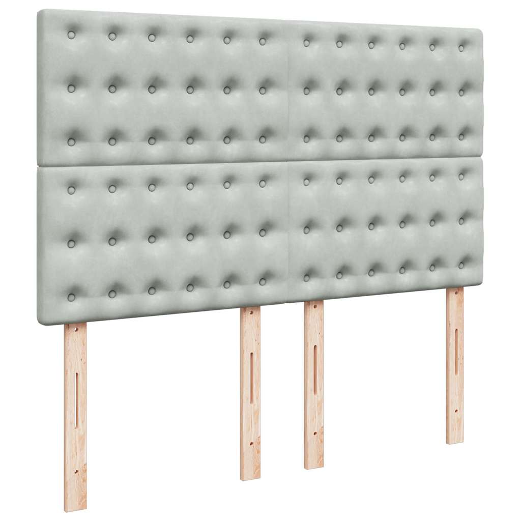 Otomanski krevet s madracima svijetlosivi 140x200 cm baršunasti