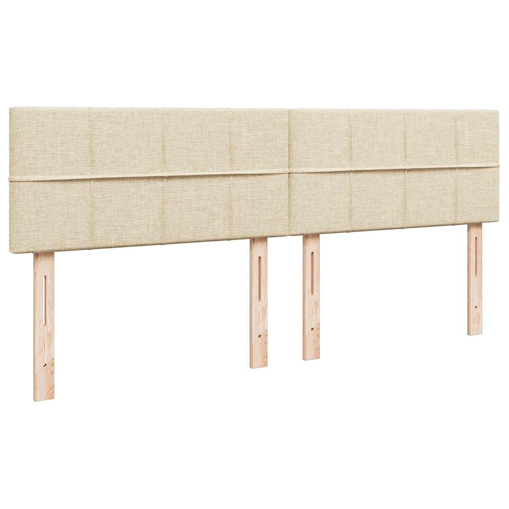 Otomanski okvir kreveta s madracima krem 200x200cm od tkanine