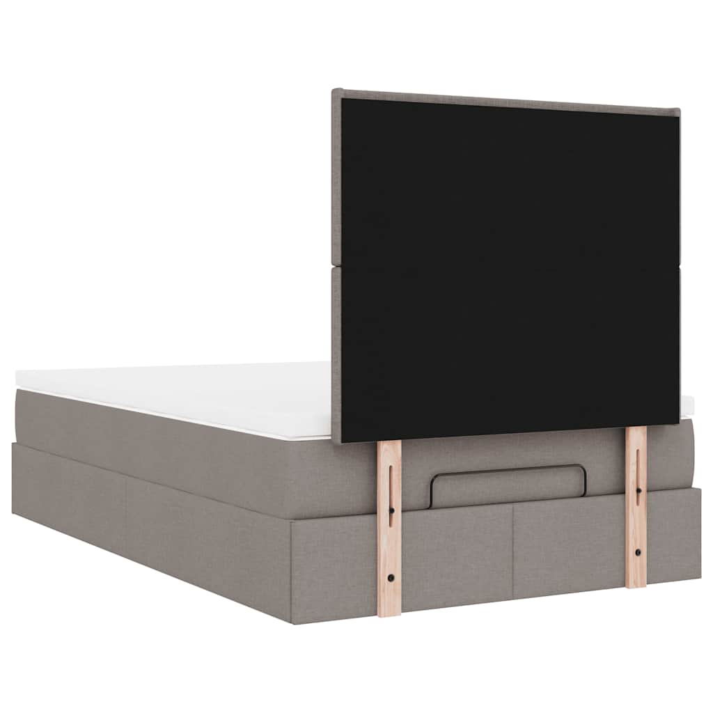 Otomanski krevet madracem i LED Taupe 120x190 cm tkanina