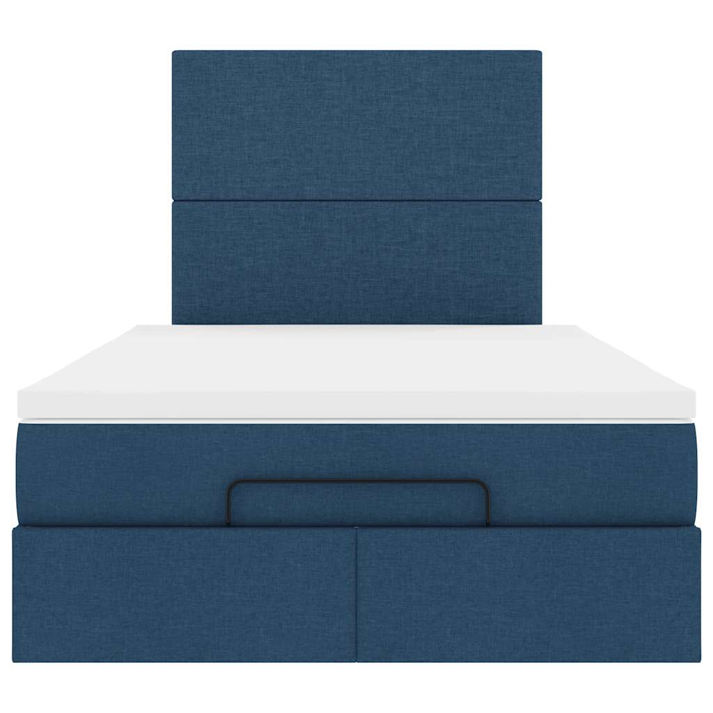 Otomanski krevet madracem i LED plava 120x190 cm tkanina