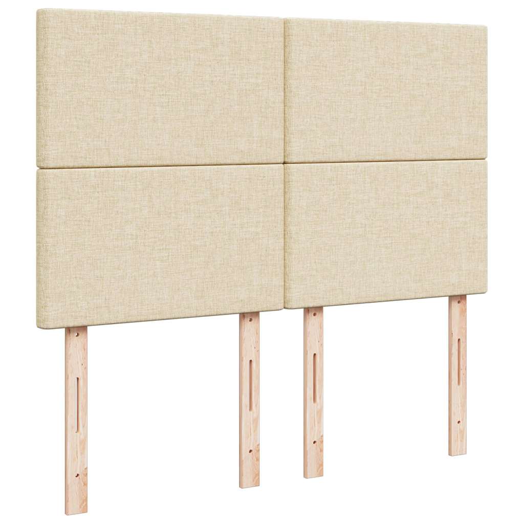 Otomanski krevet s madracem i LED krem 140x190 cm tkanine