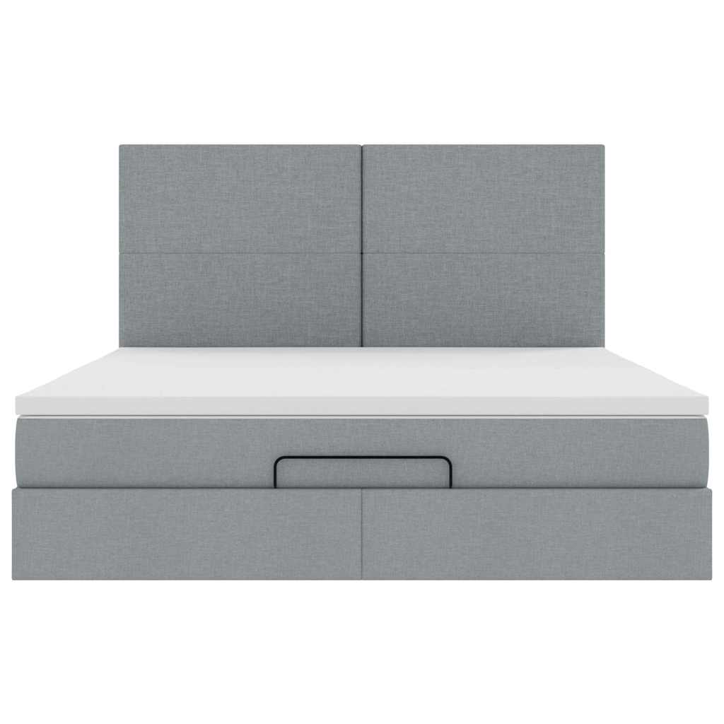 Okvir kreveta s madraca svijetlosivi 160x200cm od tkanine