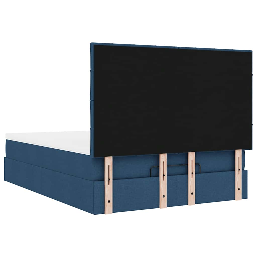 Otomanski krevet s madracem i LED plavi 140x190 cm tkanine
