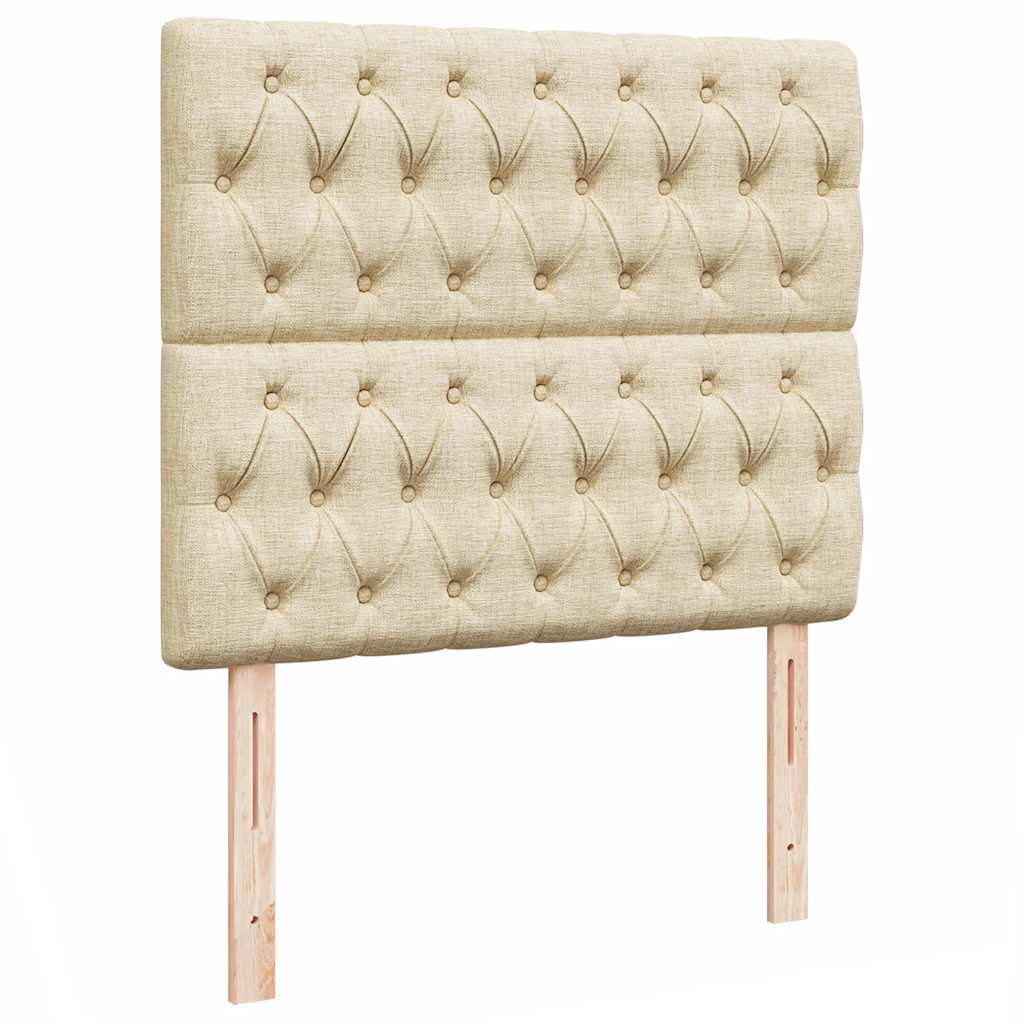 Otomanski krevet madracem i LED krem 120x190 cm tkanina