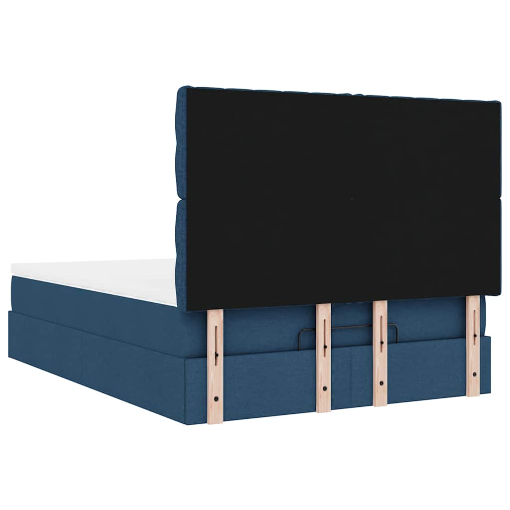 Otomanski krevet s madracem i LED plavi 140x190 cm tkanine