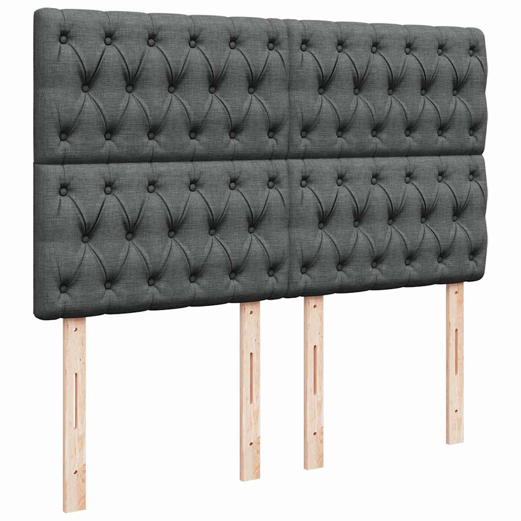 Otomanski krevet s madracem i LED tamnosivi 140x200 cm tkanine