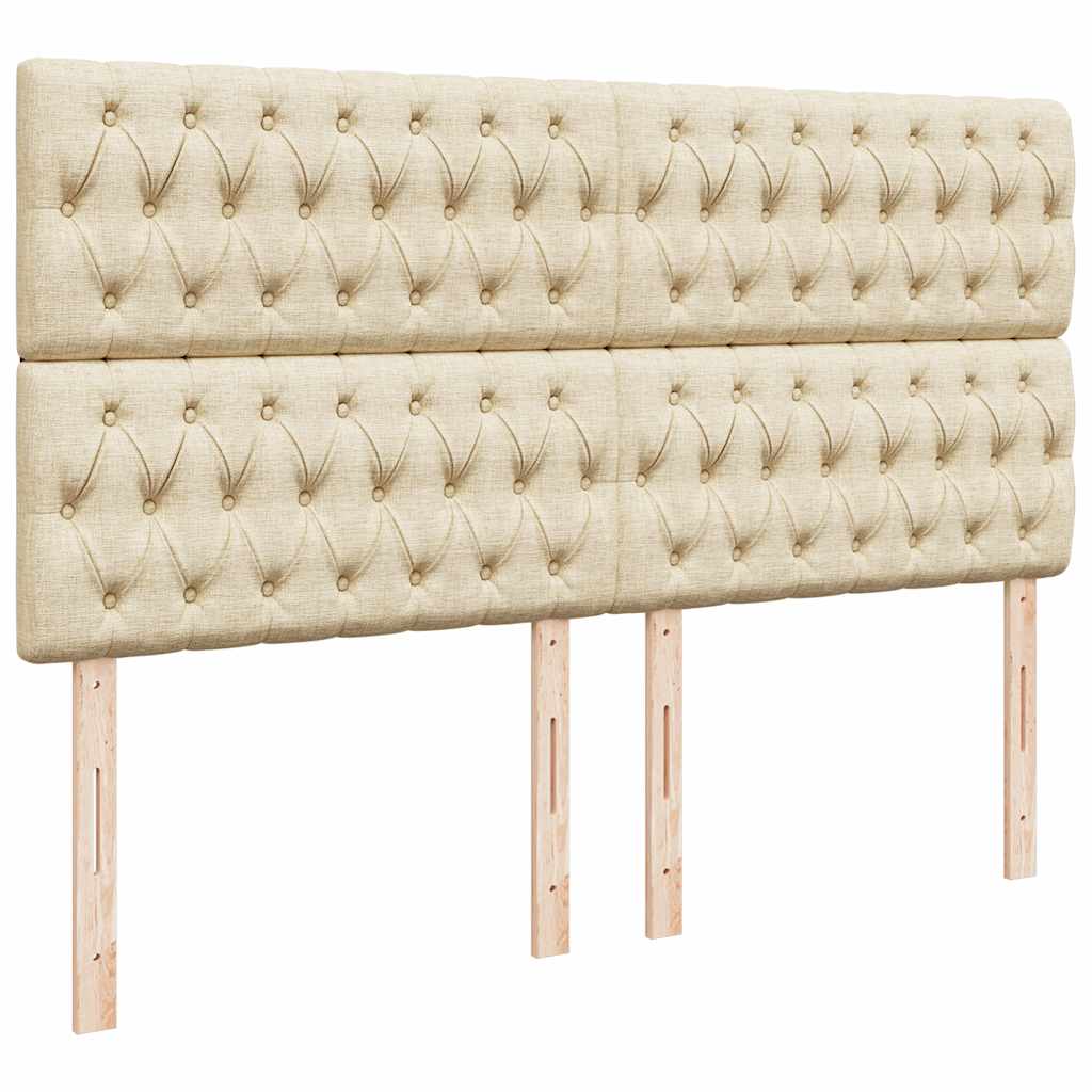 Otomanski okvir kreveta s madracima krem 200x200cm od tkanine