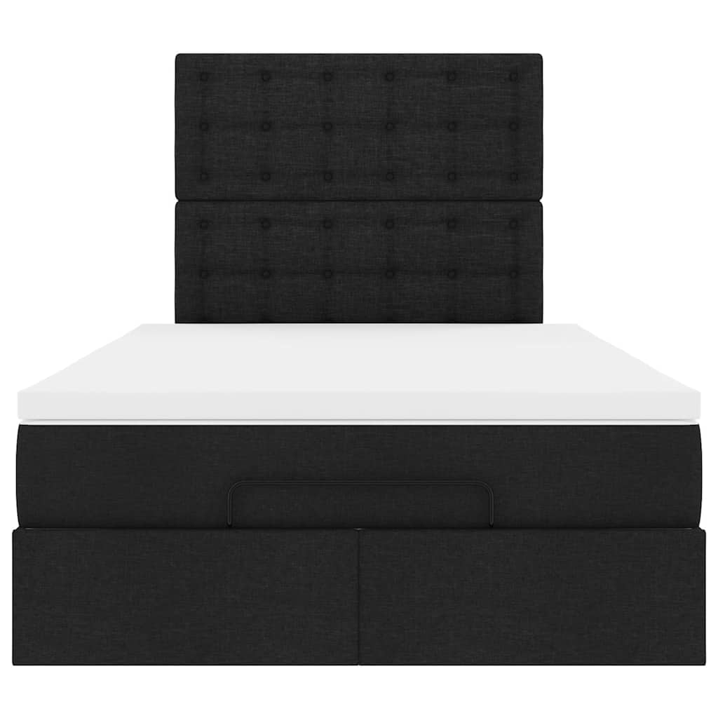 Otomanski krevet madracem i LED crna 120x190 cm tkanina