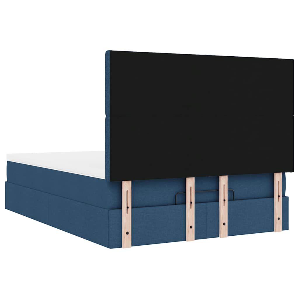 Otomanski krevet s madracem i LED plavi 140x190 cm tkanine