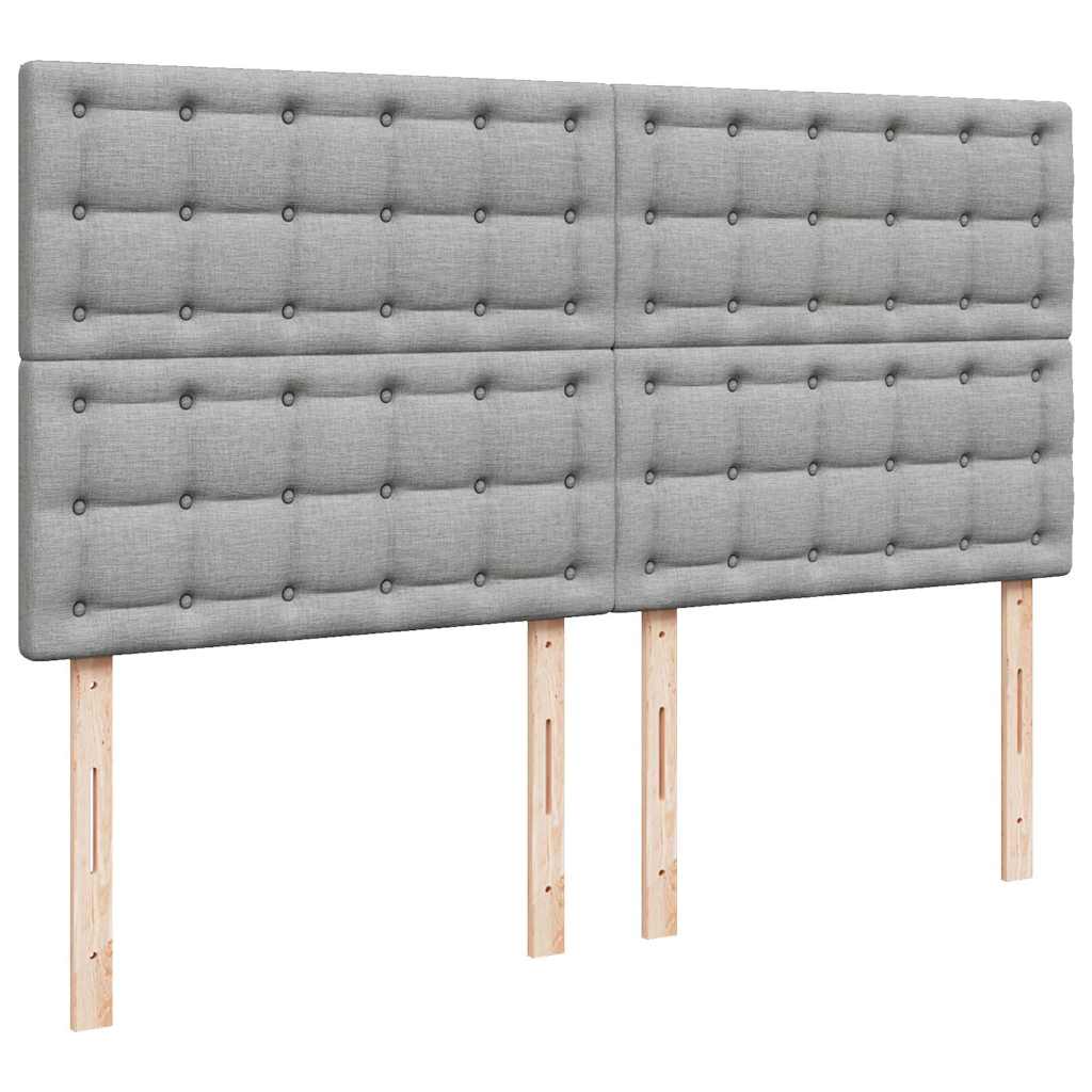 Otomanski krevet s madracem&LED svijetlosivi 180x200cm tkanine