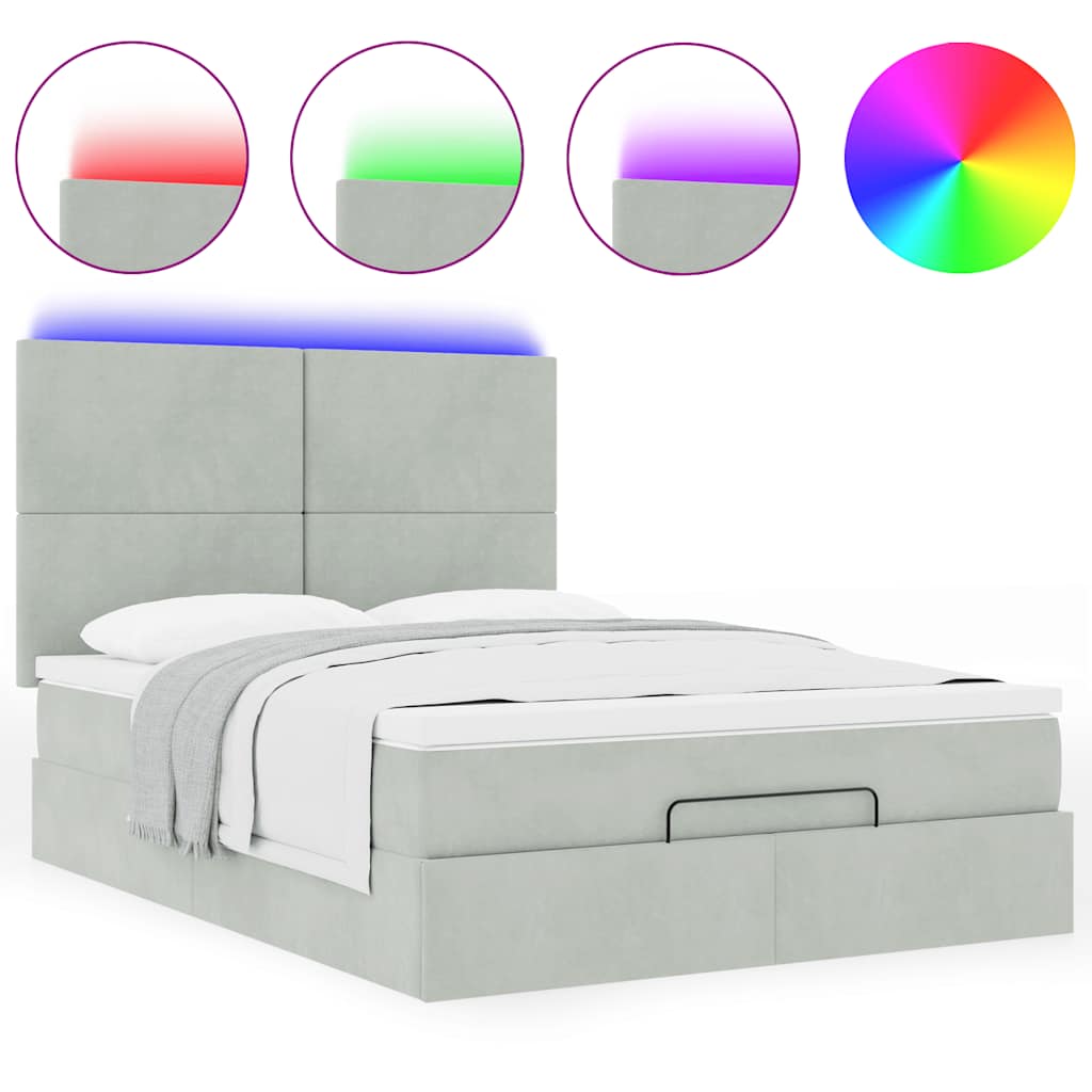 Otomanski krevet s madracima i LED 140x200 cm baršunasti