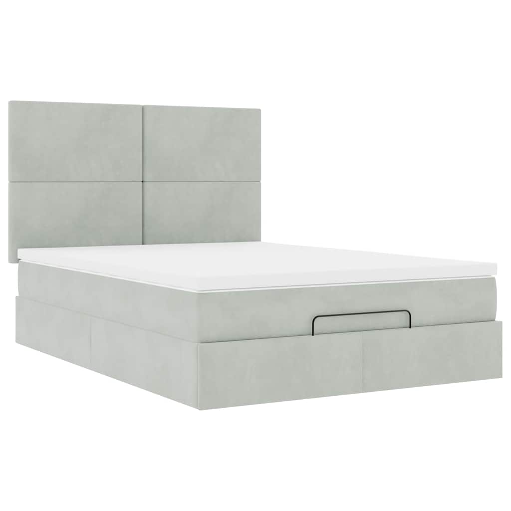 Otomanski krevet s madracima i LED 140x200 cm baršunasti