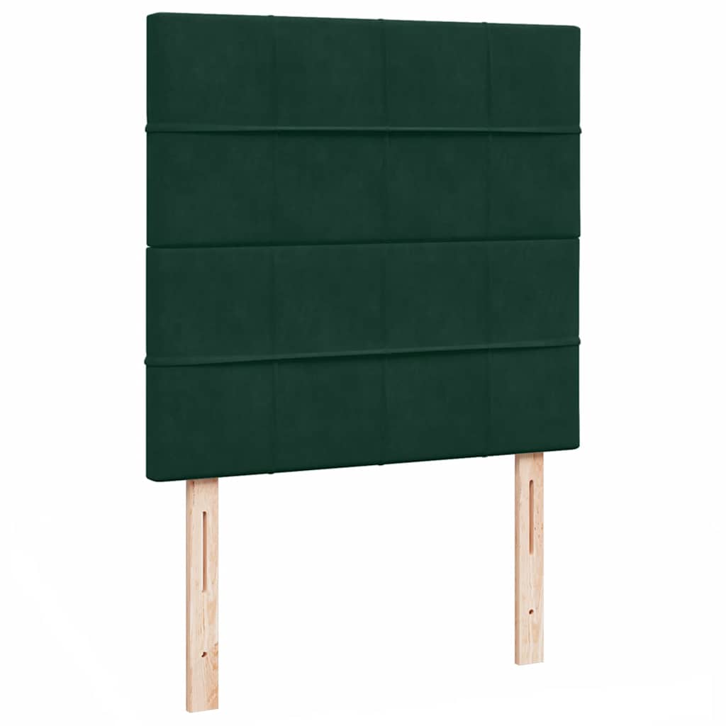 Okvir kreveta s madracima tamnozeleni 100x200cm baršunasti