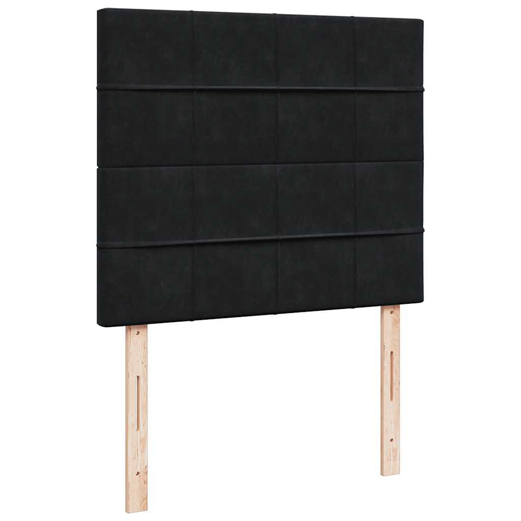Otomanski okvir kreveta s madracima crni 120x190 cm baršunasti
