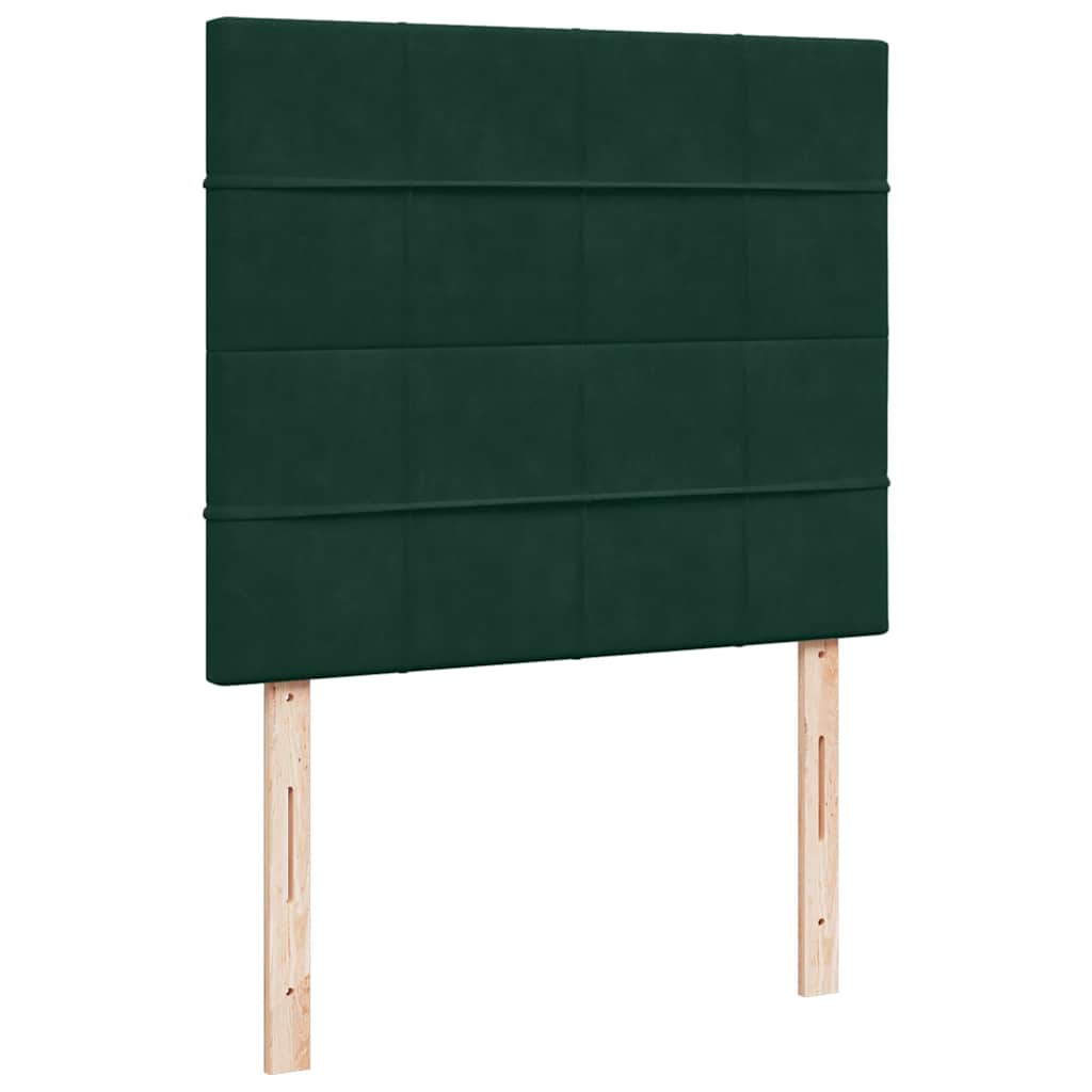 Otomanski krevet s madracima&LED tamnozeleni 120x200cm baršun