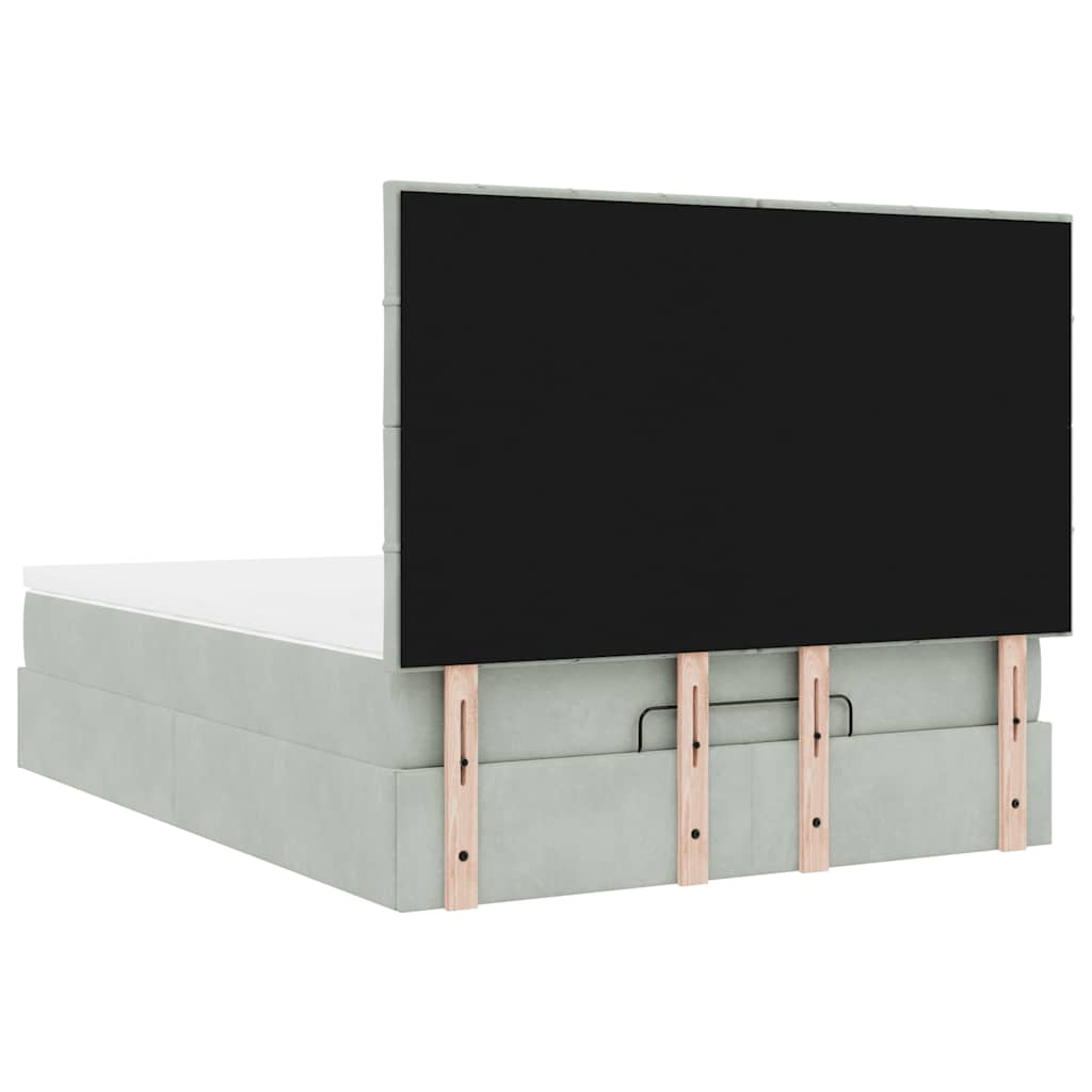 Otomanski krevet s madracima i LED 140x190 cm baršunasti