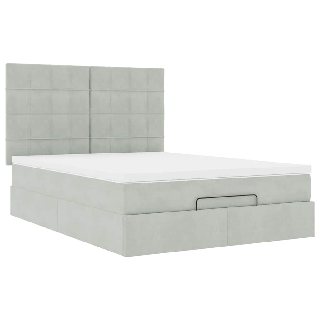 Otomanski krevet s madracima i LED 140x200 cm baršunasti