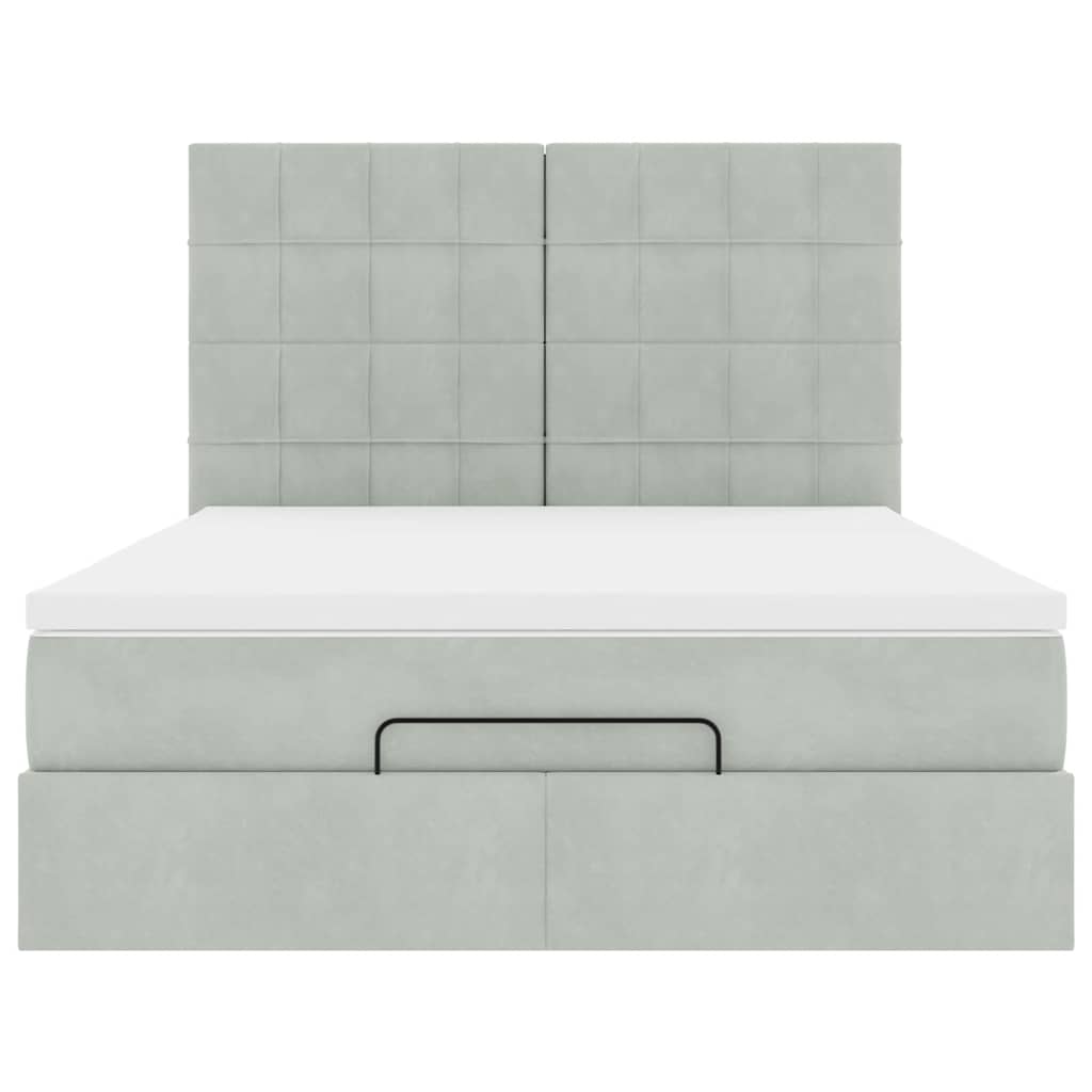 Otomanski krevet s madracima i LED 140x200 cm baršunasti