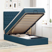 Okvir kreveta s madracima tamnoplavi 90x200cm baršunasti