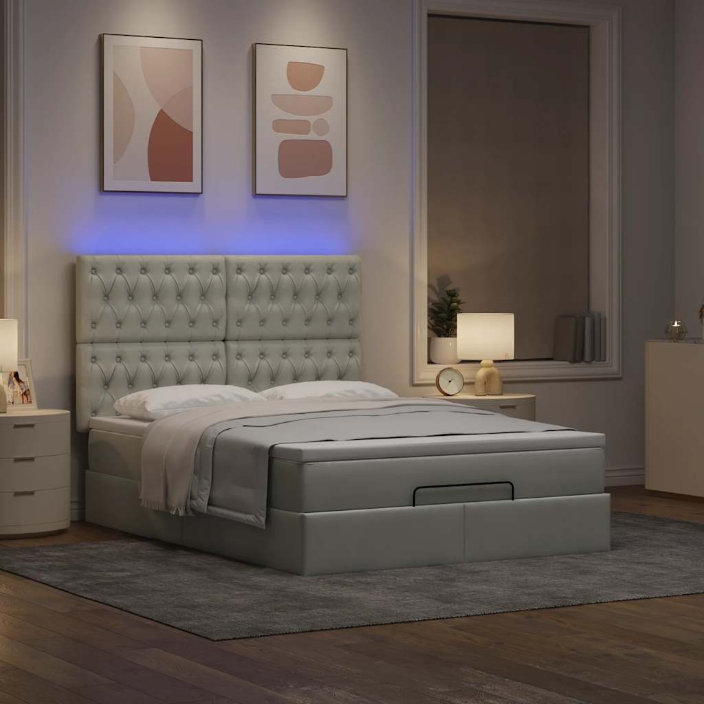 Otomanski krevet s madracima i LED 140x200 cm baršunasti